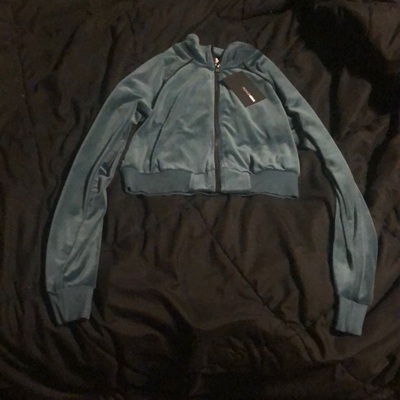 Brand New With Tags Fashion Nova Crop Green Jacket - Picture 5 of 8